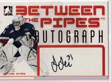 06/07 ITG BETWEEN THE PIPES JUSTIN LECLERC AUTOGRAPH AUTO