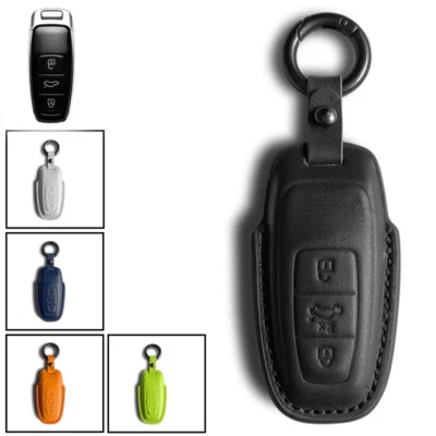 Genuine Leather Car Key Fob Case Cover For Audi A3 A4 A6 Q3 Q5 A7 A8 A6L E-tron - Изображение 1 из 4
