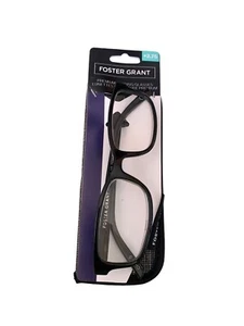 Mens Foster Grant + 2.75 Black Reading Glasses & Case 54 18 145 PD58.5mm Boston - Picture 1 of 5