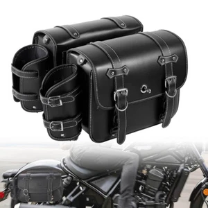 Motorcycle Side Bag with Cup Holder for Yamaha Virago XV700 XV750 XV920 XV1100 - Picture 1 of 12