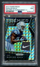 2017 Panini Prizm Black Finite 1/1 MARLON MACK Jersey RC #19 PSA 9 MINT Rookie