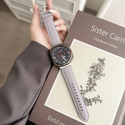 Роскошный ремешок на запястье из натуральной кожи для часов Samsung Ultra 2025/2024 47 мм - Изображение 1 из 4