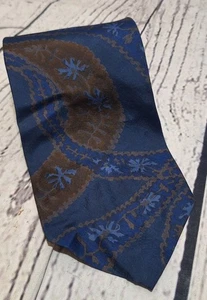 VTG Givenchy Paris Silk Tie in Blue & brown - Picture 1 of 6