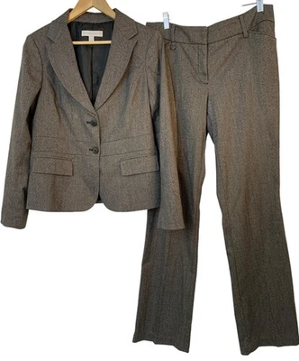 New York & Co Tweed Stretch Blazer & Pants Set Coat sz 10 Pants sz 8L  RZ10406 - Image 1 of 4