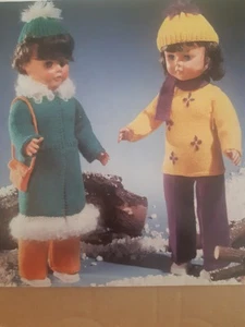 Stunning dolls outfits, trousers, jumper, coat, hat,bag & scarf knitting pattern - Picture 1 of 1