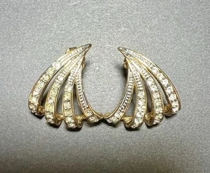 Kenneth Jay Lane KLARER STRASS MIT GOLDFARBENEN OHRRINGE, IDEAL FÜR HOCHZEIT - Bild 1 von 6