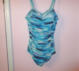 Great Lengths Making Waves Swimsuit 18 One Piece Long Torso Tummy Slimmer Vacay - Picture 1 of 13