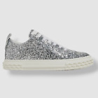 $595 Giuseppe Zanotti Women's Silver Blabber Glitter Sneaker Shoes Size 38