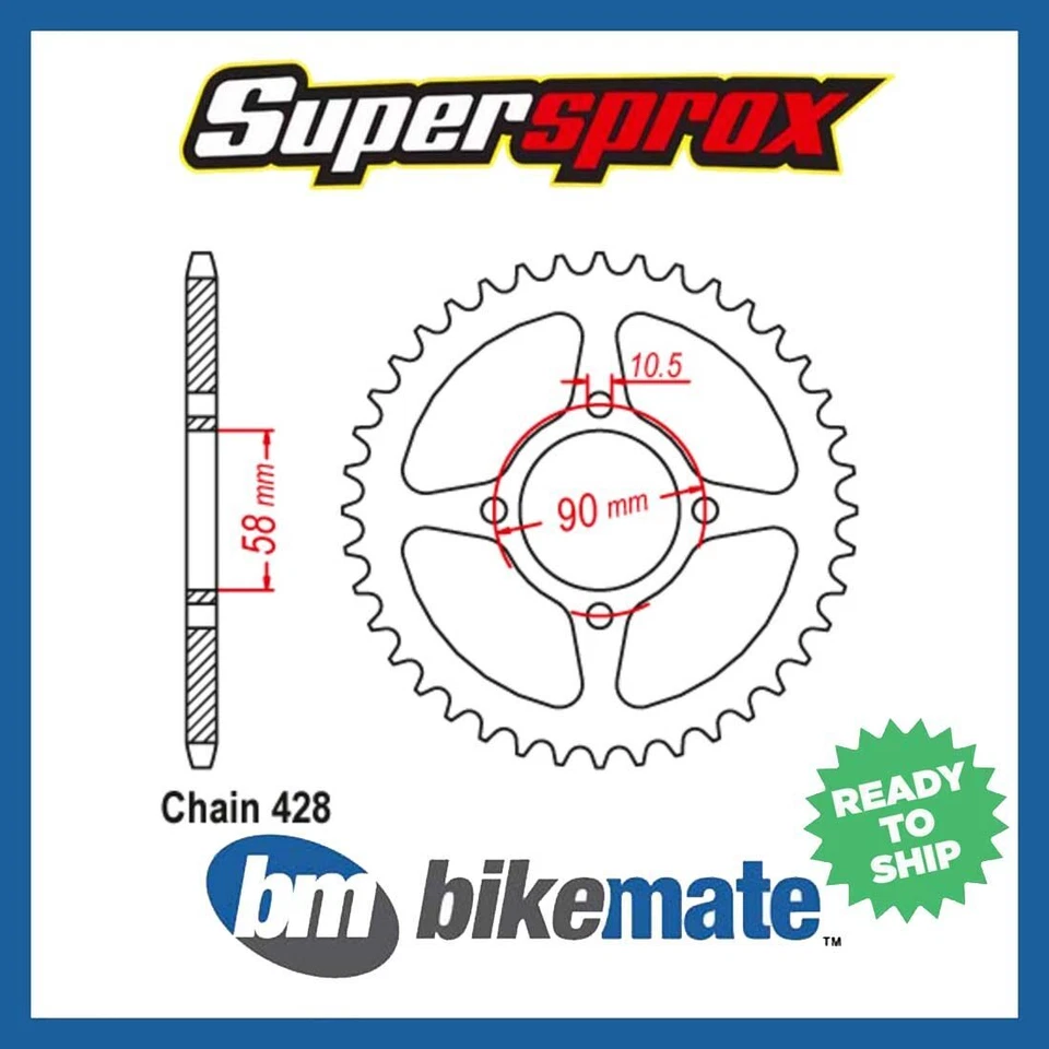 Sprocket Rear Steel 428-44T  for HONDA CBR 125 R 2011 2012 2013 2014 - Imagem 1 de 1