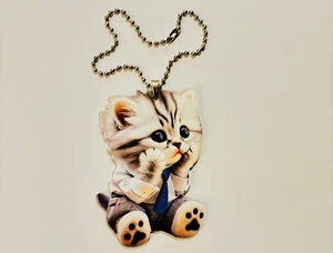 Little Kitten Cat 2D Acrylic Hanging Ornament 7cm Tall Cute Gift For Friend - Picture 1 of 5