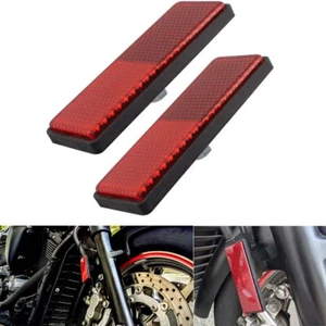 Universal Motorcycle Red Reflectors Screw Mount Reflective Warning Reflectors - Picture 1 of 14