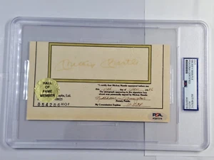 MICKEY MANTLE SIGNED/AUTO STAT SHEET NOTORIZED CUT & PSA/DNA SLABBED CERT#7219 - Picture 1 of 3