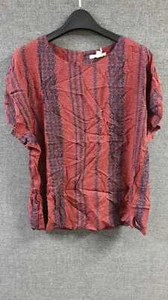 White Stuff Poetry Stripe Top, Adzuki Red UK 18 RRP £39.95 LN011 JJ 06 - Picture 1 of 4