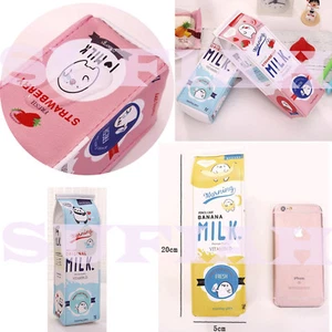 Kids Pencil Bags Cute Kawaii Creative Milk Pen Case Novelty Girls Boy Stationery - Picture 1 of 7
