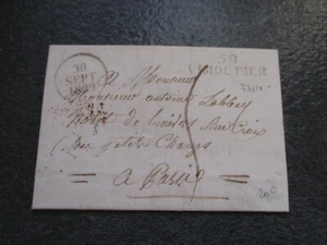 DEP ACTUEL 61 75 Marque Postale / lettre 59 VIMOUTIERS >PARIS 1829 VENTE MOBILIE - Foto 1 di 4