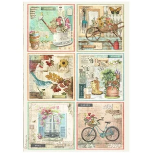 Stamperia A4 RICE PAPER - GARDEN - 6 x CARDS, Herbs, Lavender, Decoupage - Picture 1 of 1