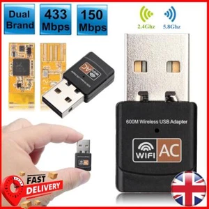600Mbps WiFi USB Network Card Dual-Band Wireless USB Dongle for PC Computer - Picture 1 of 5