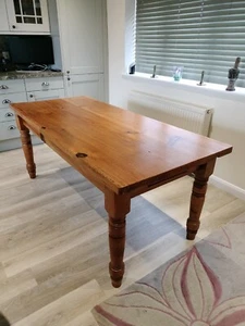Solid Wooden Dining Table Large Kitchen Furniture Rustic - Picture 1 of 1