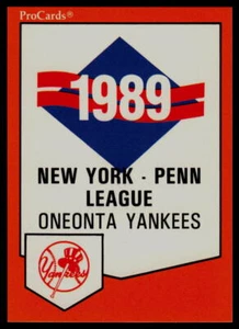 1989 ProCards Checklist Oneonta Yankees - Picture 1 of 2