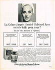 PUBLICITE ADVERTISING  1965    HARRIET HUBBAR AYER    cosmtiques  CREME JASPEE
