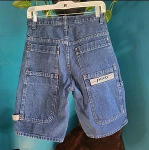 Vintage Rare 90s Kids Paco Baggy Denim Shorts Size 14 - Picture 1 of 7
