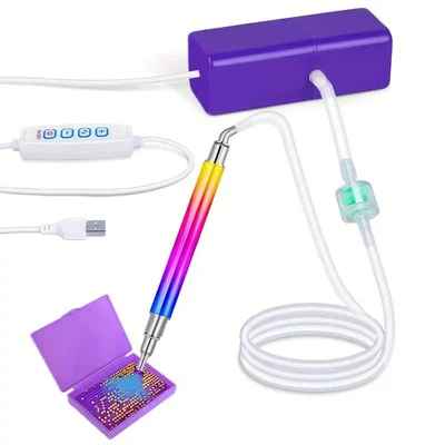 Pluma de arte de diamante al vacío eléctrica con pluma de pintura de arte de diamante de succión ajustable Foto 1 de 4