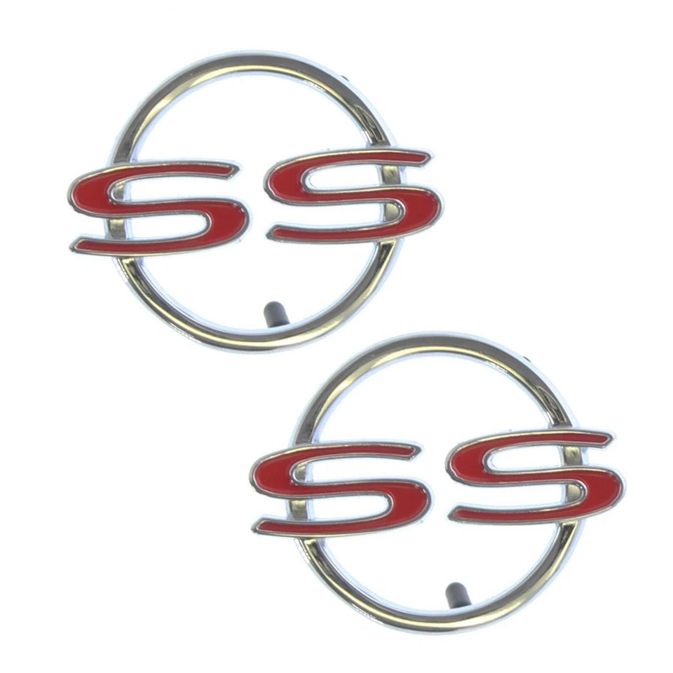 1964 Chevrolet Impala SS Super Sport Quarter Panel Emblems 2 Pair Red Danchuk Foto 1 de 1