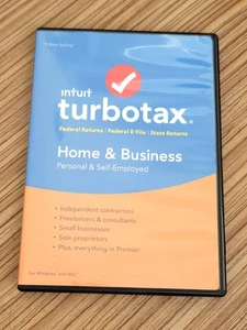 2017 TurboTax Home & Business federal tax returns CD Disc Software Intuit - Picture 1 of 4