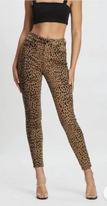 Good American Good Waist Leopard/Animal Print Skinny Jeans 12/31 NWT Fabulous!! - Picture 1 of 20