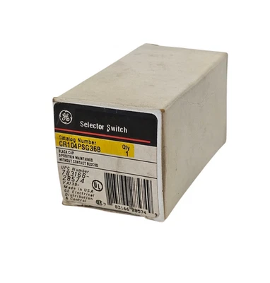 NUEVO EN CAJA INTERRUPTOR SELECTOR GENERAL ELECTRIC CR104PSG36B TAPA NEGRA 3 POSICIONES. Foto 1 de 4