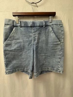 Bermudas Jag para mujer talla 14 azul jean a rayas 8" bolsillos entrepierna  Foto 1 de 4