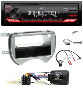 JVC Bluetooth USB DAB Lenkrad Autoradio für Nissan Micra 10-13 silber Telefontas - Bild 1 von 10