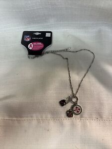 Steeler NFL Cancer 17 Inch Necklace Silver & Pink 2008 Nickel Free New