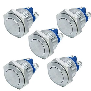 5pcs 16mm Anti-Vandal Momentary Push Button Switch for car boat door horn bells - Bild 1 von 4