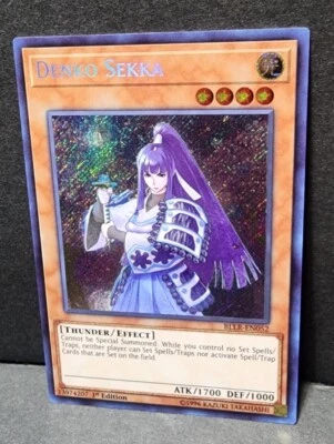 Yugioh! collector's Denko Sekka (BLLR-EN052) | 1st Ed Secret Rare +BONUS  - Image 1 of 2