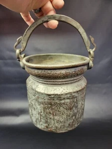 Antique Hand Hammered Copper Cauldron - Picture 1 of 9