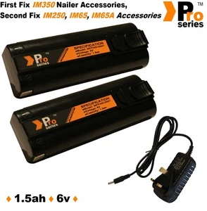 2x baterías de repuesto 1.5ah y cargador de red im350/350+/65/65A/250. Clavador de gas - Imagen 1 de 7