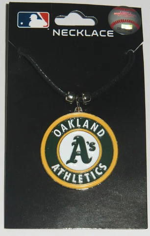 Oakland Athletics A's Cord Necklace w/ Logo Charm MLB Licensed Baseball Jewelry Cover