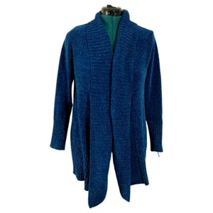 Seven7 Women's Ultra Plush Open Front Sweater Cardigan Blue Size M - Picture 1 of 8