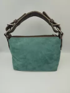 Lola Made In The USA Teal Suede Handbag Handtasche - Bild 1 von 8