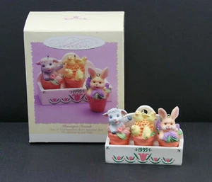 HALLMARK 1995 Flowerpot Friends Set of 3 EASTER ORNAMENTS. NOS - Picture 1 of 5