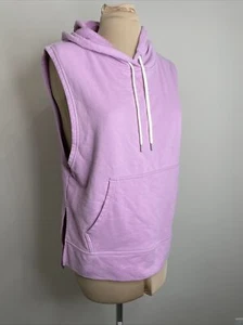 Champion Womens Sleeveless Sweatshirt Pink Hooded Knit Top Sz L Vest - Picture 1 of 10