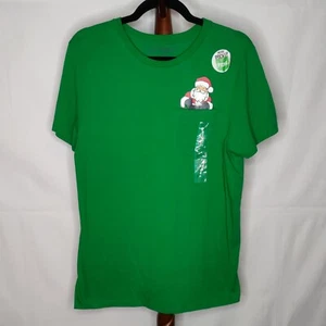 Fifth Sun men's M t-shirt green "Christmas Santa" crew neck short sleeves NWT - Picture 1 of 6