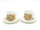 Pair of Tuscan China King George V Coronation Tea Cup &amp; Saucers Antique 1911