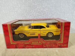 Mira Golden Line 1955 Buick Century Yellow Taxi 1:18 Die Cast Vehicle Car NEW