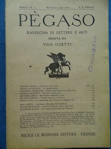 Pegaso Rassegna Di Lettere E Arti Diretta Da Ugo Ojetti Le Monnier Nov. 1929 - Foto 1 di 1