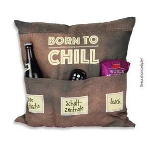 Cojín decorativo BORN TO CHILL cojín con 3 bolsillos para rellenar regalo  - Imagen 1 de 4