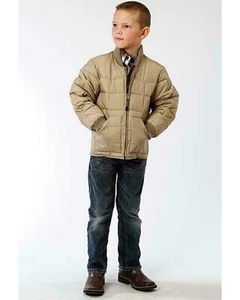 Roper Western Jacket Boys Down-like Fill Rib Knit 03-397-0761-0523 BR - XL - Picture 1 of 2