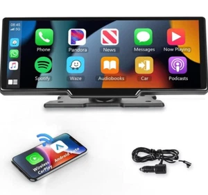 10.26" Wireless Apple Carplay Android Auto Car Stereo Radio Portable Touch IPS - Picture 1 of 9