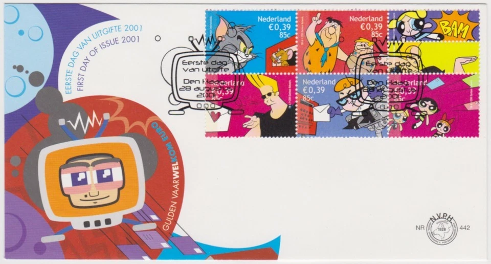 Netherlands FDC 2001, Cartoon Characters, booklet, mint - Image 1 of 1